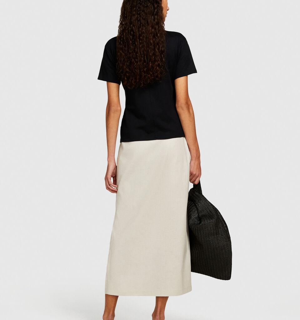T-shirt with knot - women's short sleeve t-shirts - Black | Sisley image number 3